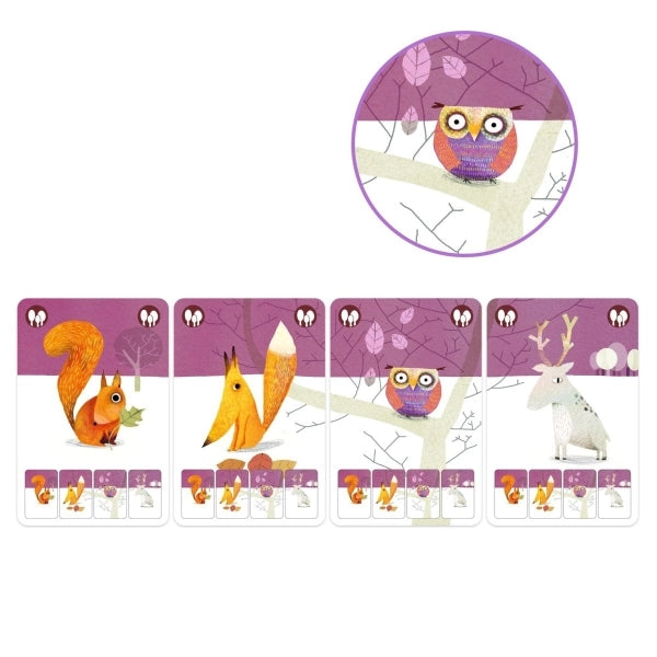 Djeco Mini Nature Kartenspiel mit farbigen Natur-Illustrationen in kompakter Spielgröße