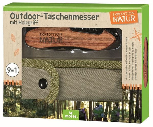 Taschenmesser Expedition Natur von Moses mit robustem Holzgriff und Edelstahl-Klinge