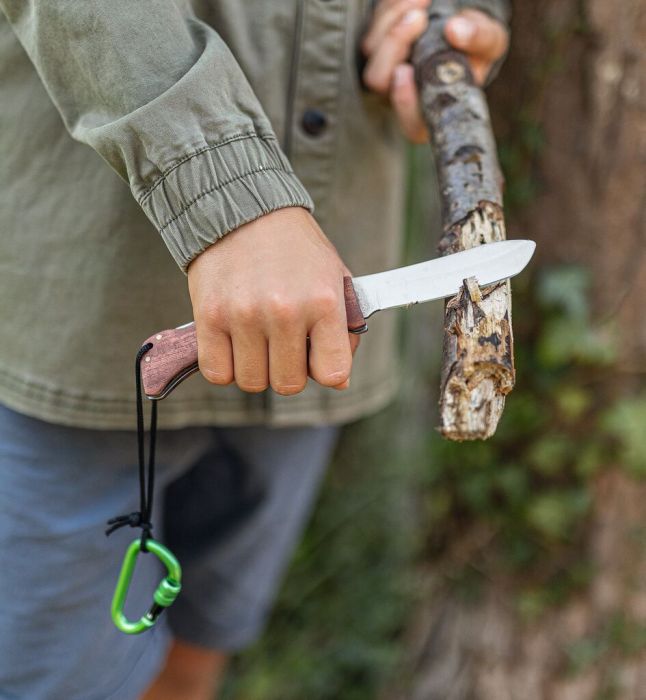 Klappbares Schnitzmesser Moses Expedition Natur mit Holzgriff für Kinder