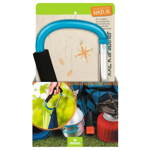 XXL-Karabiner Expedition Natur von Moses aus grauem Metall mit Sicherheitsverschluss