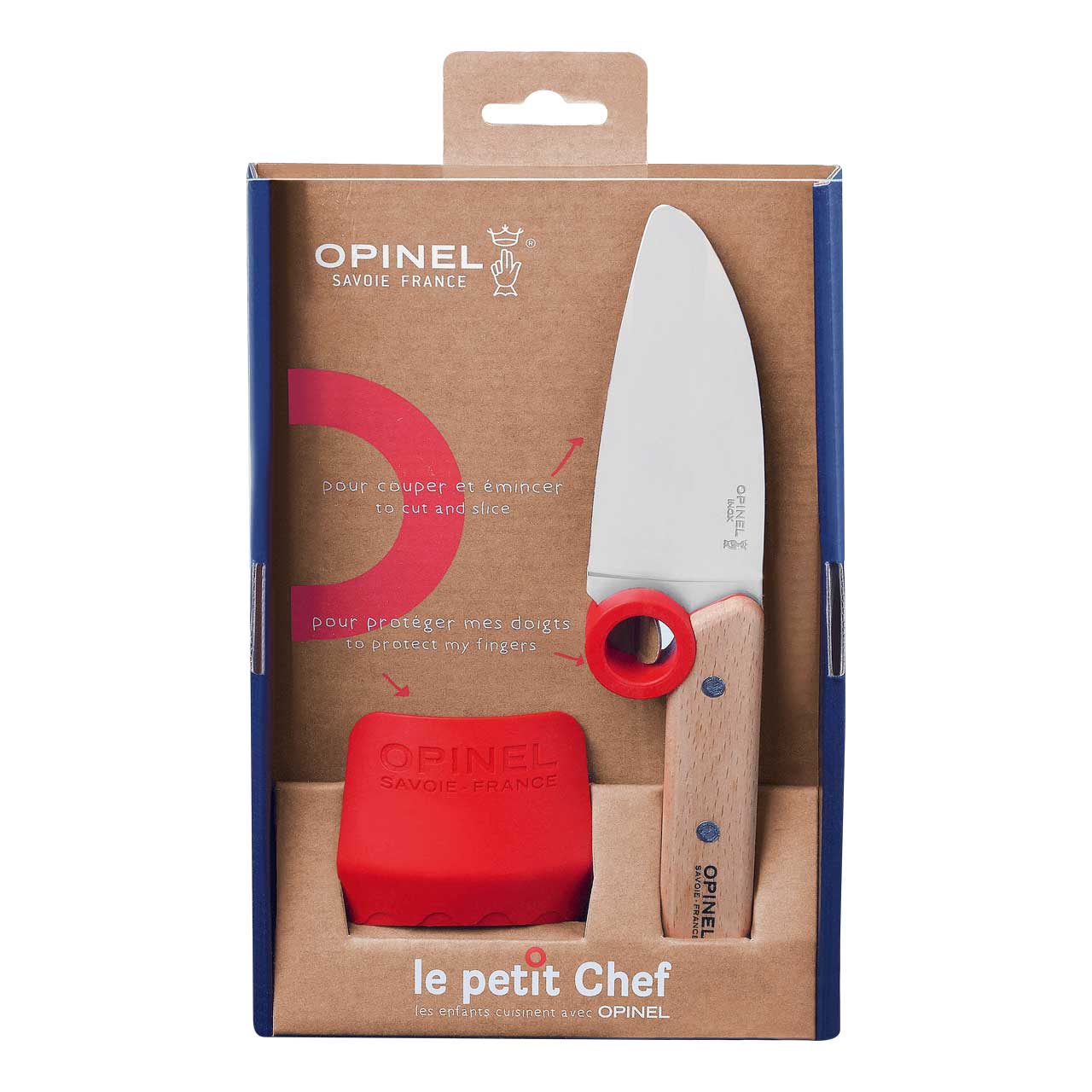 Opinel Le Petit Chef Küchen-Set mit Kindermesser und Fingerschutz für Kinder