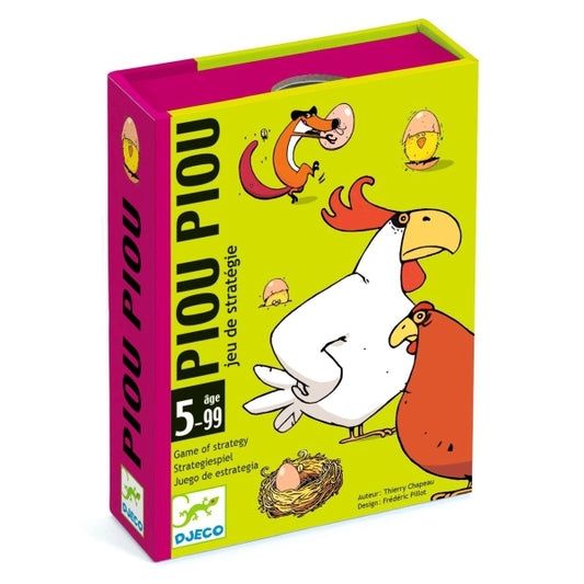 Djeco Kartenspiel Piou Piou mit bunten Illustrationen von Hühnern und Küken