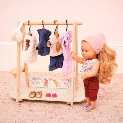 Kleiderständer POMEA in großer Ausführung für Puppenkleider und Accessoires