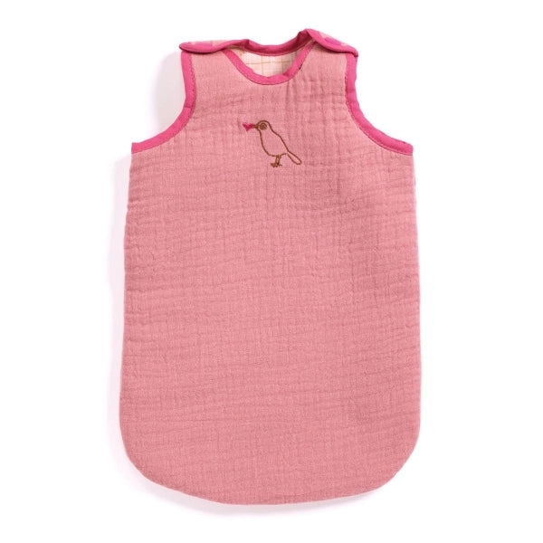 Puppenschlafsack Roseraie von POMEA mit Blumenmuster in Rosatönen für 30-36cm Puppen