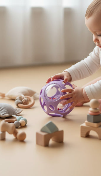 Little L - Rattling Sensory Ball - Rasselball - lila