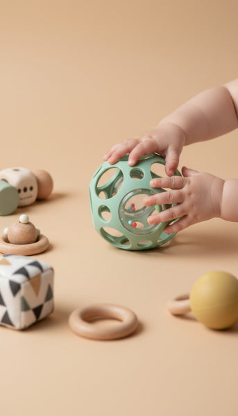 Little L - Rattling Sensory Ball - Rasselball - grün