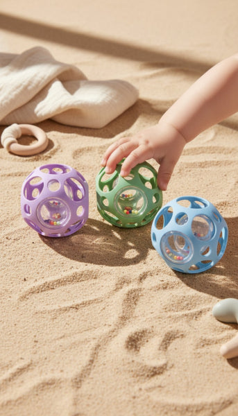 Little L - Rattling Sensory Ball - Rasselball - grün