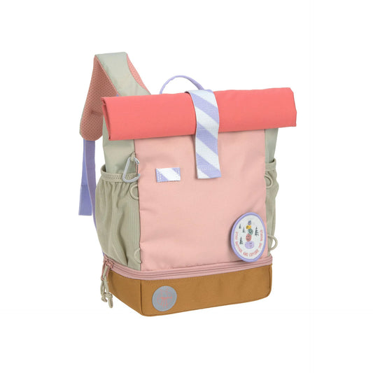 Kindergartenrucksack Rolltop 9-11L Sunny Explorer von Lässig in Rosa mit Tiermuster