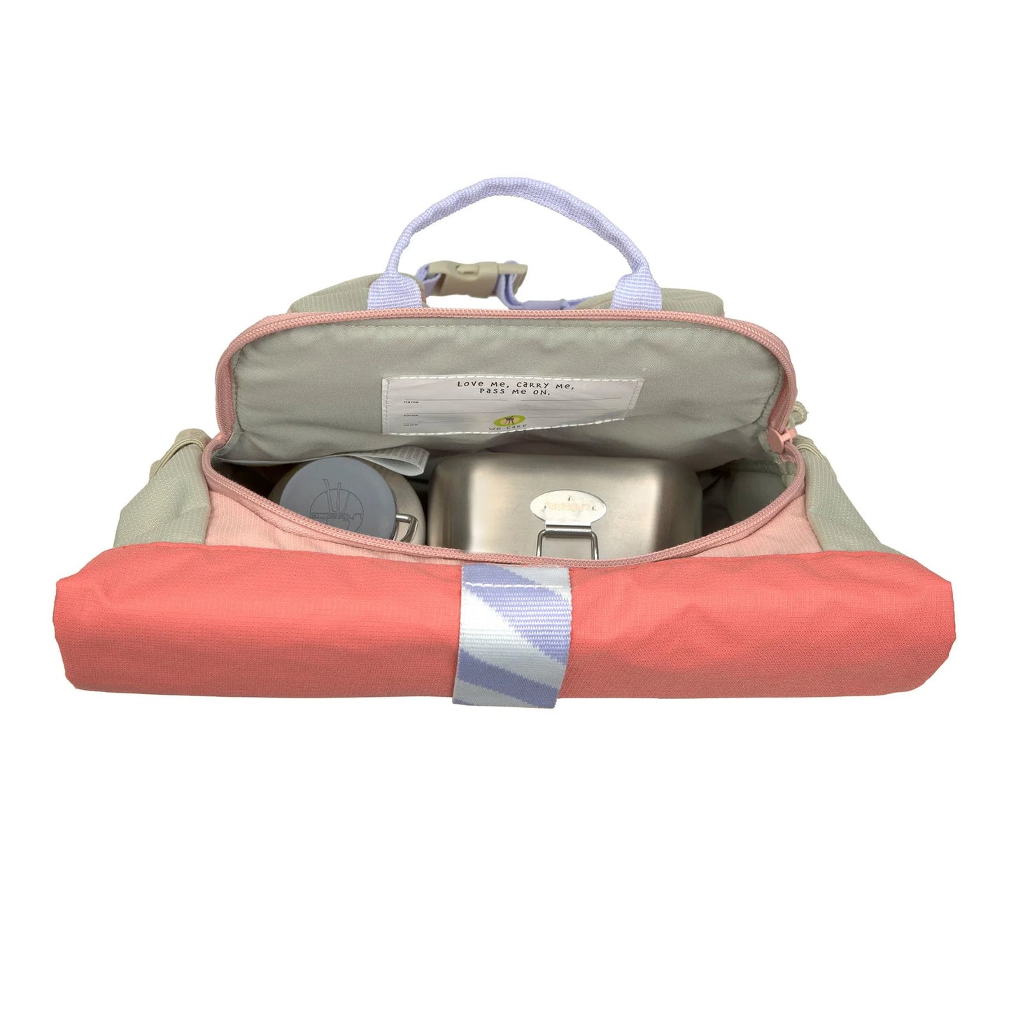 Kindergartenrucksack Rolltop 9-11L Sunny Explorer von Lässig in Rosa mit Tiermuster
