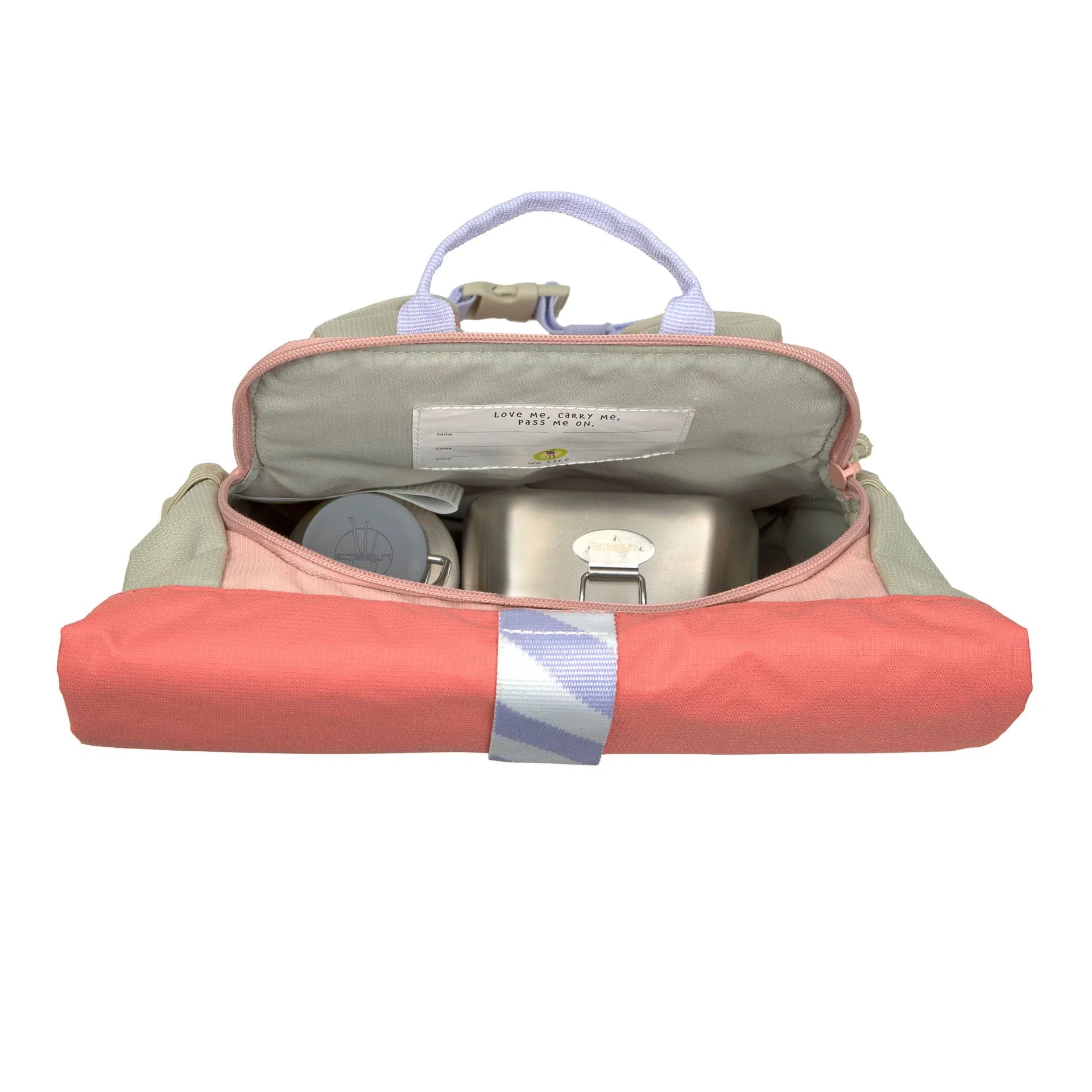 Kindergartenrucksack Rolltop 9-11L Sunny Explorer von Lässig in Rosa mit Tiermuster