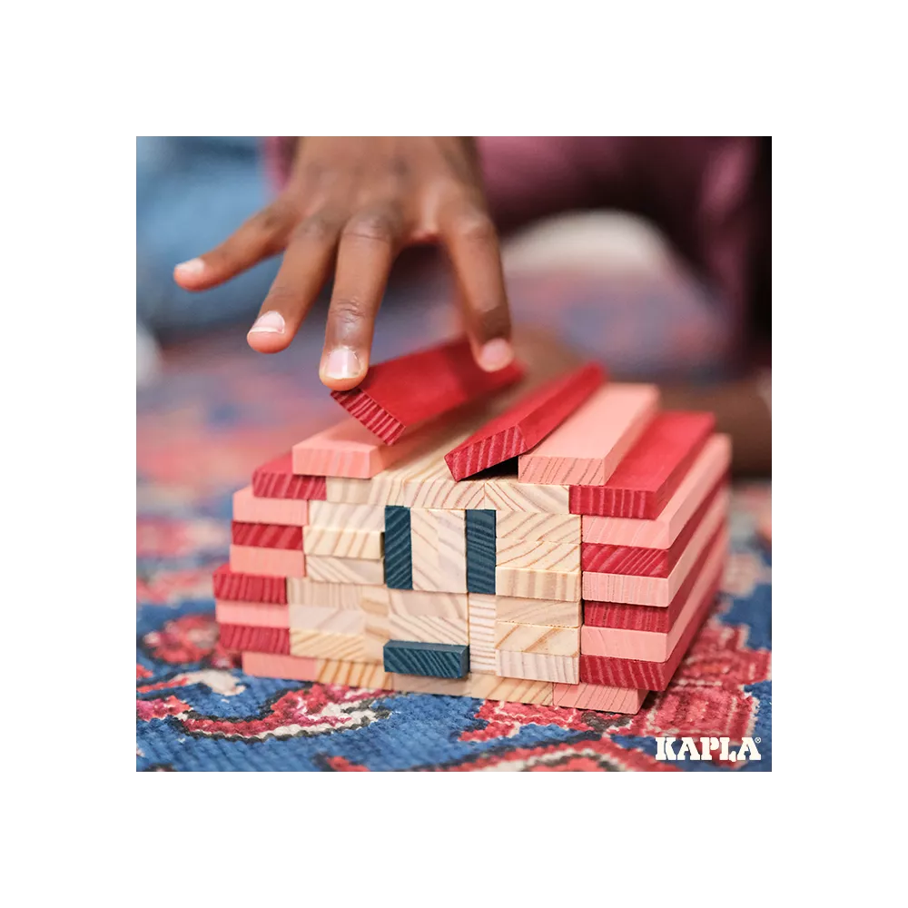 KAPLA - 120er BOX - ROT, ROSA, DUNKELBLAU
