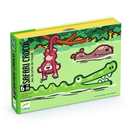 Djeco Kartenspiel Safari Croco mit farbenfrohen Safari-Motiven auf den Spielkarten