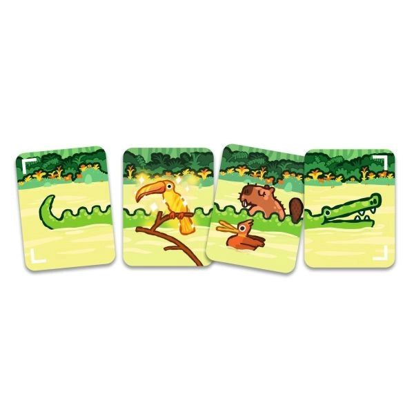 Djeco Kartenspiel Safari Croco mit farbenfrohen Safari-Motiven auf den Spielkarten