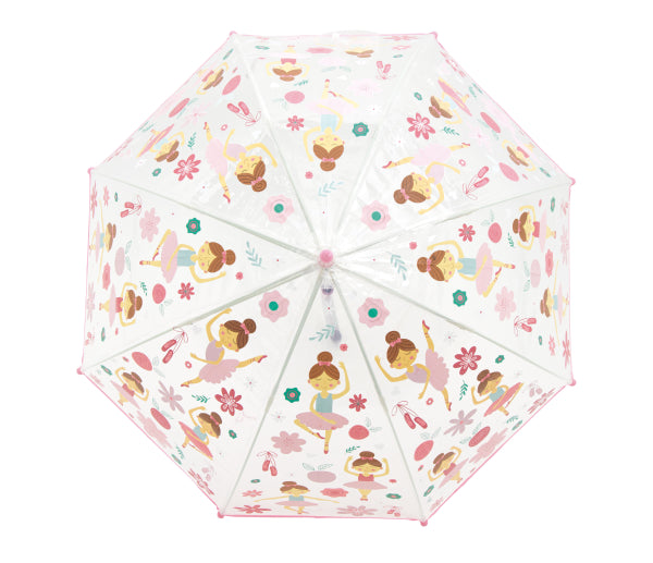 Kinderregenschirm Little L Ballerina mit farbenfrohem Ballerina-Design und stabilem Griff