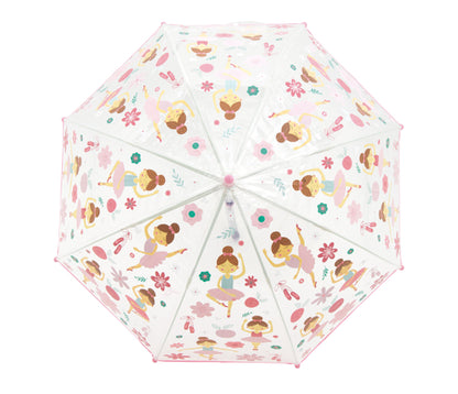Kinderregenschirm Little L Ballerina mit farbenfrohem Ballerina-Design und stabilem Griff
