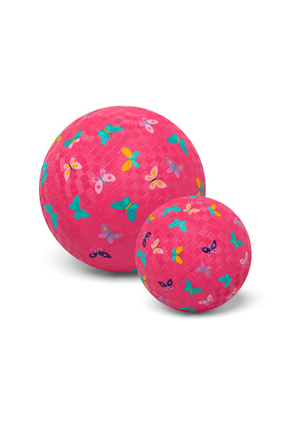 Weicher Ball Little L mit farbigen Schmetterlingen in Pink für Kleinkinder