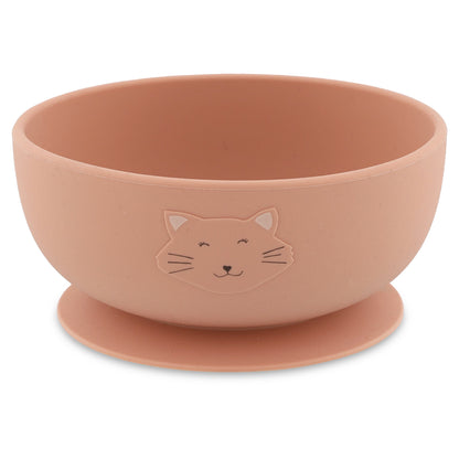Silikon-Schüssel Mrs. Cat von Trixie mit Saugnapf in Grau und Rosa