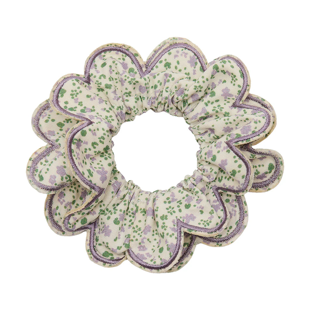 Haargummi Mimi & Lula mit gewellten Kanten und farbigem Blumenmuster