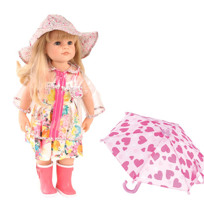 Götz -  Kombi Aprilwetter, Jacke, Schuhe, Schirm Gr. XL  -  Puppenkleidung Gr. XL (45-50cm) (Kopie)