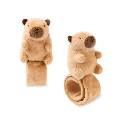 Capybara Plüsch Snap-Armband von Trendhaus mit beigem Fell und Schnapp-Verschluss