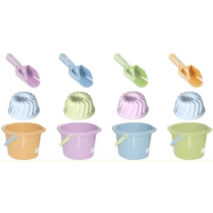 Spielstabil Sand-Set pastell 3-teilig mit Schaufel, Harke und Eimer