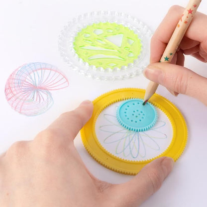 Spirographen und Mandala-Set 6-teilig von Trendhaus mit Schablonen und Zahnrädern