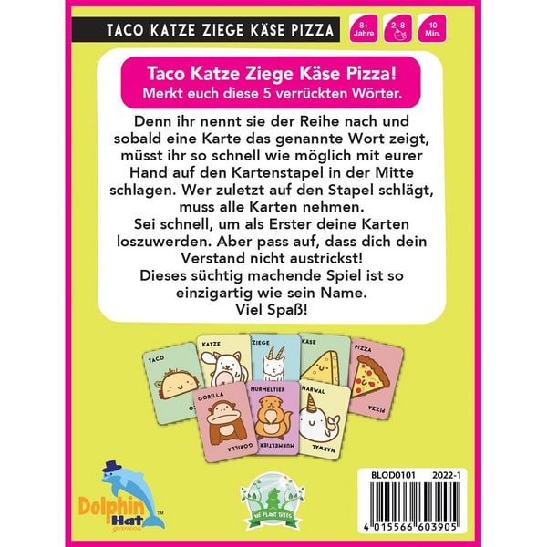 Kartenspiel Taco Katze Ziege Käse Pizza von Blue Orange mit bunten Spielkarten