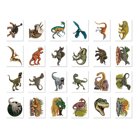 Lutz Mauder Dinosaurier Mini-Tattoo-Set, 24 verschiedene bunte Tattoosticker im Rasterformat
