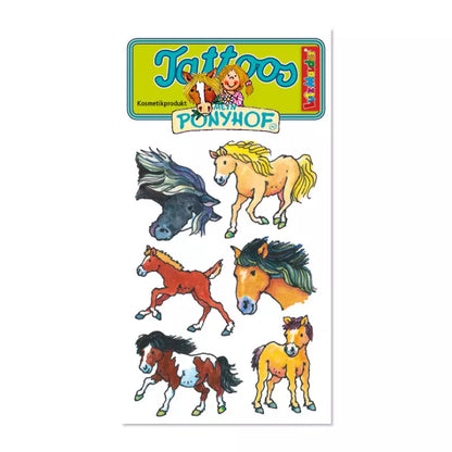 Tattoo-Sticker Ponyhof von Lutz Mauder mit bunten Pony- und Hofmotiven
