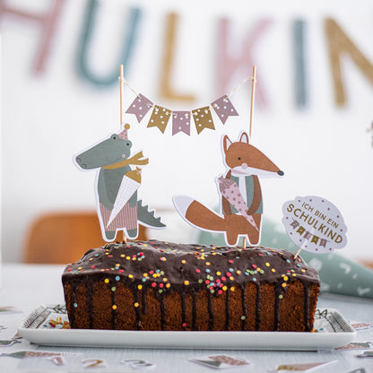 Ava & Yves - Cake Topper Einschulung pastell