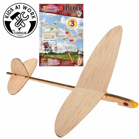 Corvus - Kids at work - Flieger aus Balsaholz mit Gummischleuder Typ 3