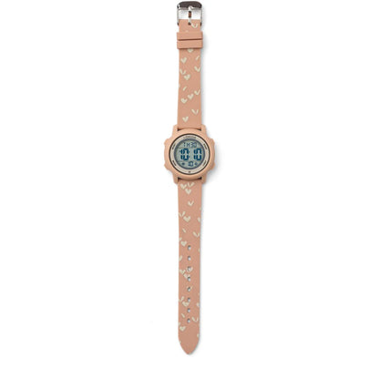 Liewood SUSSI Armbanduhr Sweethearts in Pale Tuscany mit herzförmigen Motiven