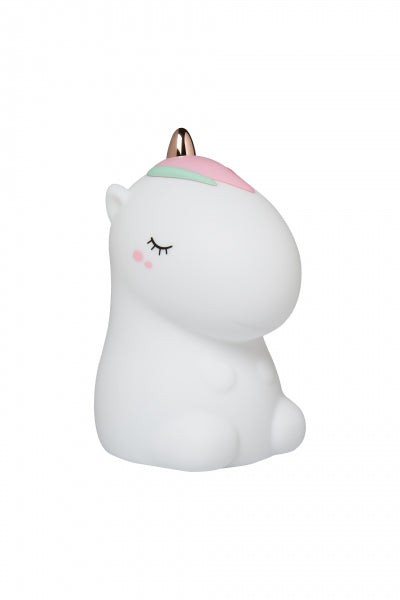 Silikon-Nachtlicht Einhorn in Pastellrosa von Little L mit weichem, diffusem Licht