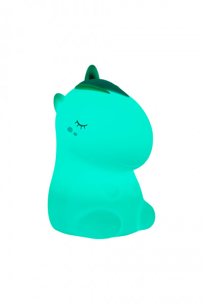 Silikon-Nachtlicht Einhorn in Pastellrosa von Little L mit weichem, diffusem Licht