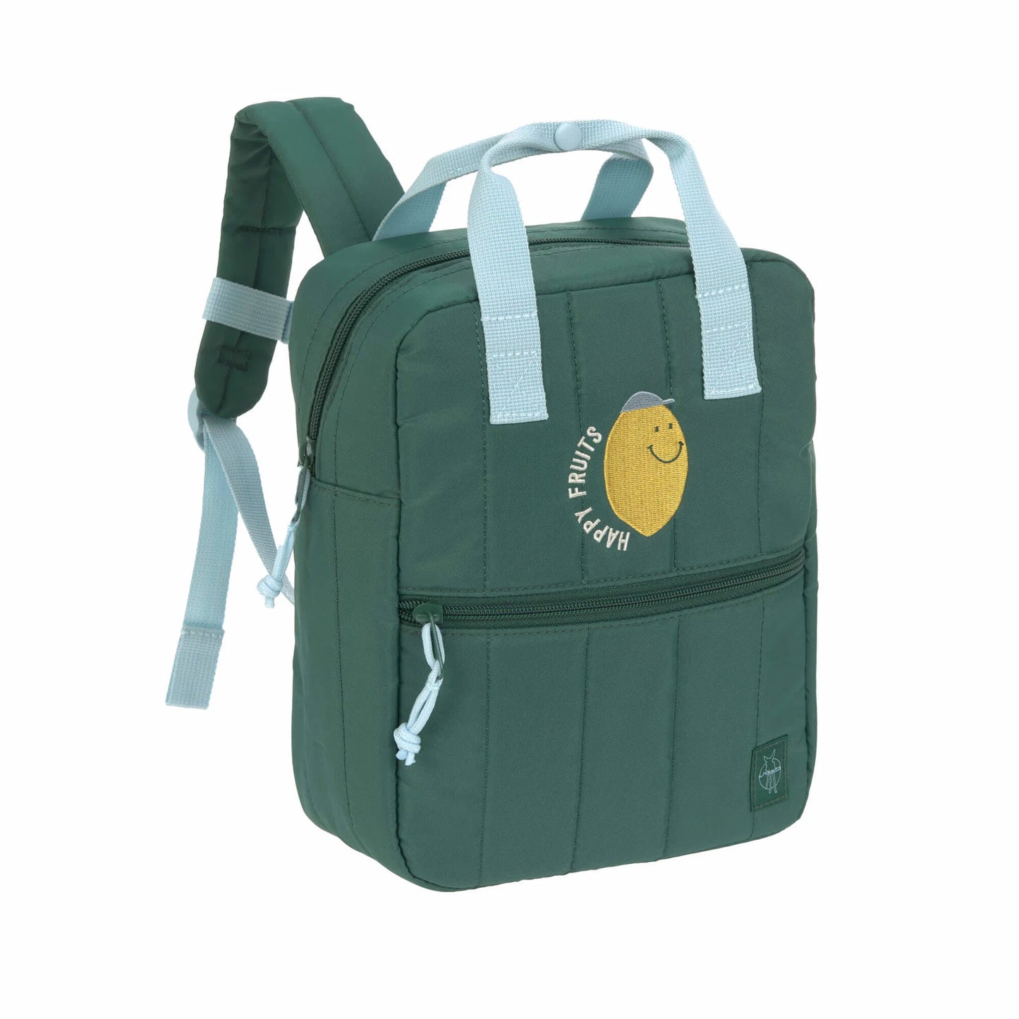 Kindergartenrucksack Lässig Square 7L Little Gang in Zitronengelb und Dunkelgrün mit gepolsterten Schultergurten