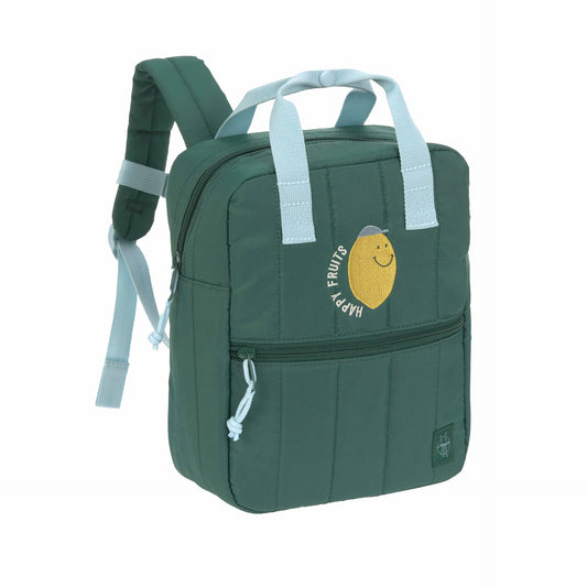 Kindergartenrucksack Lässig Square 7L Little Gang in Zitronengelb und Dunkelgrün mit gepolsterten Schultergurten